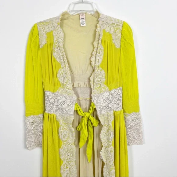 HAH Hot As Hell Lime Dust Her Long Sleeve Boho Duster Robe - Picture 5 of 13